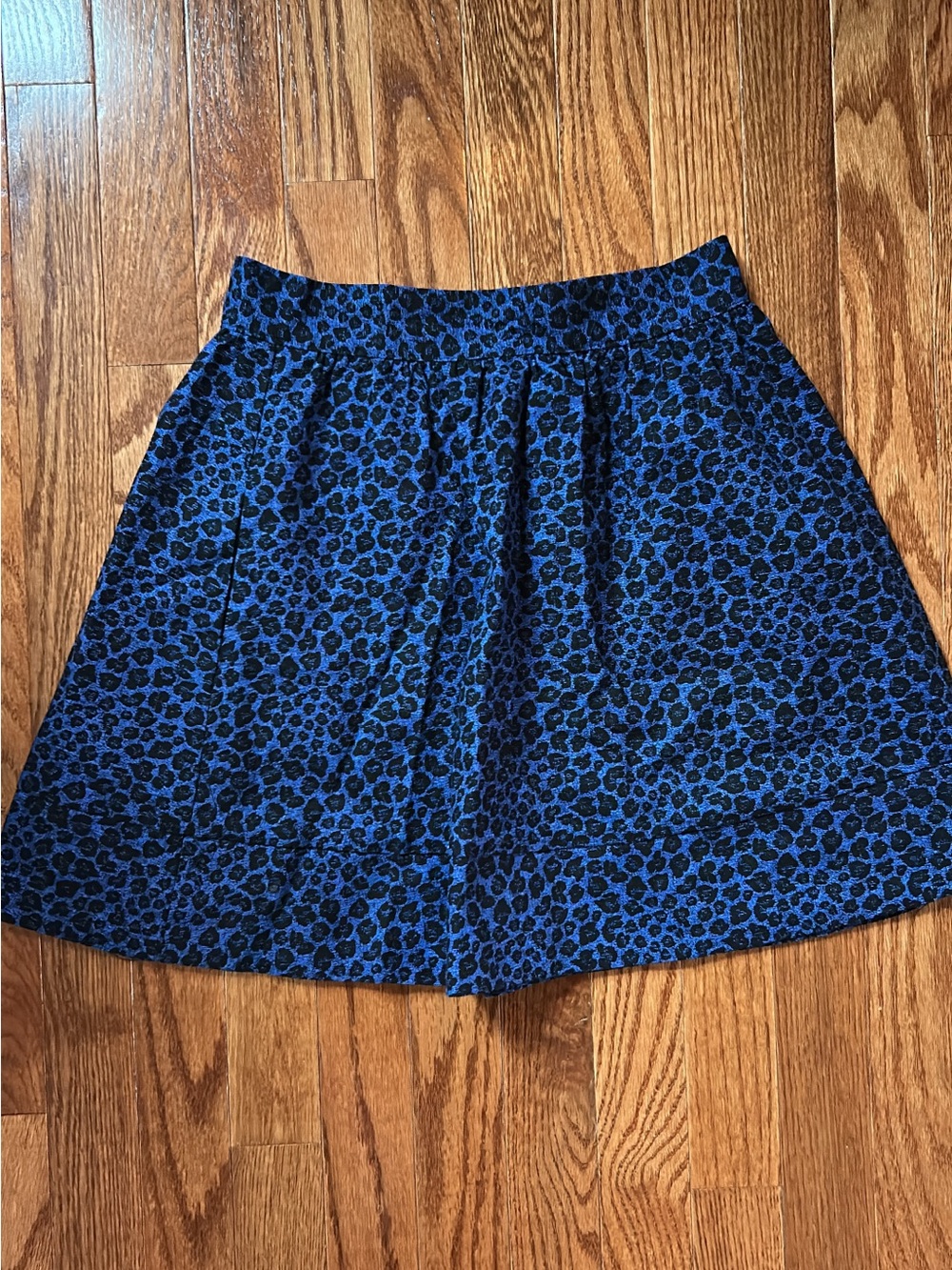 Hutch Blue and Black Leopard Skater Skirt